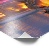 Impression Photo Vue nocturne de la fontaine de Buckingham (Coin)