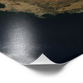 Impression Photo Vue satellite de l'Afrique du Sud (Coin)