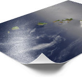 Impression Photo Vue satellite des îles Hawaii (Coin)