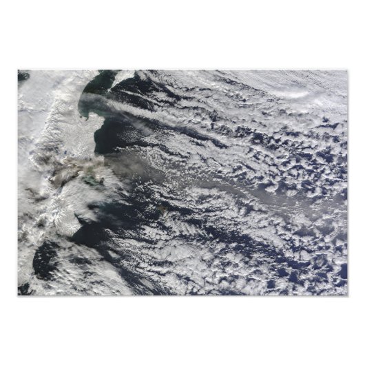 Impression Photo Vue satellite d'un panache de cendres (Devant)