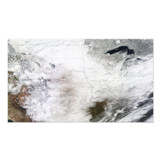 Impression Photo Vue satellite d'une énorme tempête d'hiver au-dess (Devant)