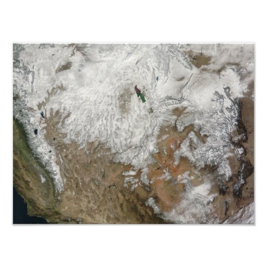 Impression Photo Vue satellite sur l'ouest des États-Unis (Devant)