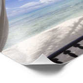 Impression Photo Vue sur la plage encadrée (Coin)