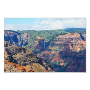Impression Photo Waipoo Falls in Waimea Canyon, Kauai, Hawaii