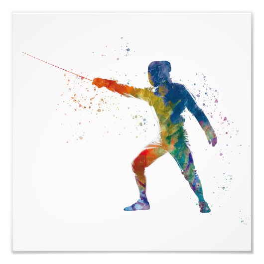 Impression Photo watercolor fencing (Devant)