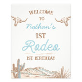 Impression Photo Western Cowboy Premier Rodéo Anniversaire Affiche  (Devant)