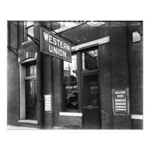Impression Photo Western Union vieux 1930 noirs et blancs