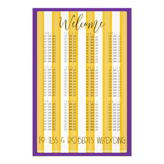 Impression Photo White and Yellow Stripes & Purple Trim (Devant)