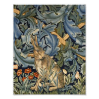 William Morris Forest Rabbit Floral Art