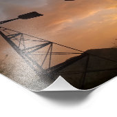 Impression Photo Windmill et Saguaro Cactus Skeleton au coucher du  (Coin)