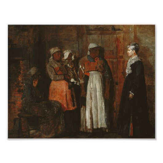 Impression Photo Winslow Homer - Une visite de la vieille maîtresse (Devant)