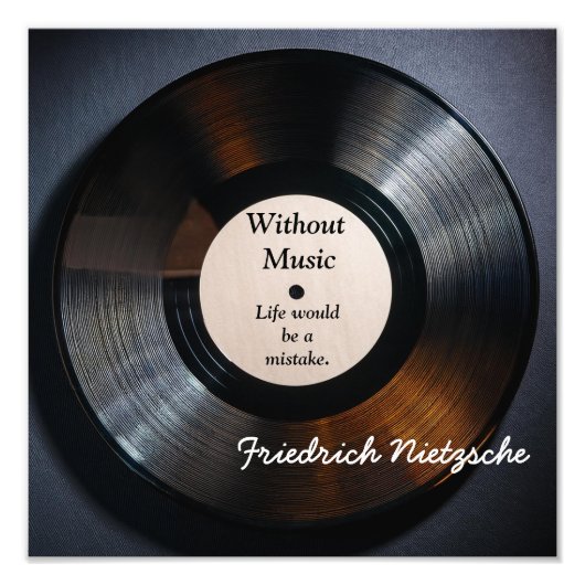 Impression Photo Without Music - Nietzsche quote - art print (Devant)