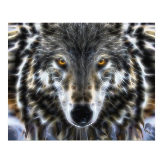 Impression Photo Wolf Woodland Portrait inspirant (Devant)