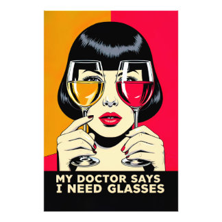 Impression Photo Woman with Wine Glasses and Text