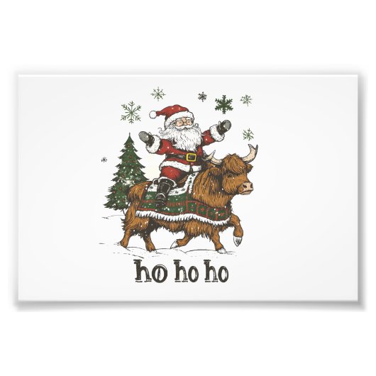 Impression Photo Womens Xmas Tree Lighting Santa Riding Highland Co (Devant)