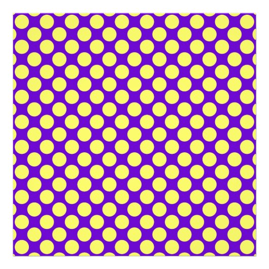 Impression Photo Yellow Polka Dots With Purple Background (Devant)