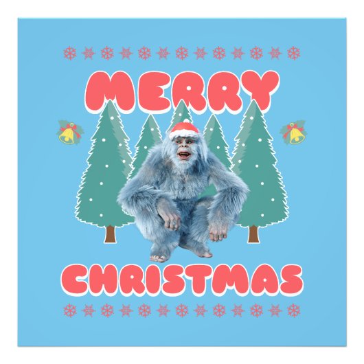 Impression Photo Yeti Drôle - Joyeux Noël (Devant)