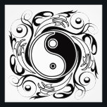 Impression Photo Yin & Yang Symbol Black and White Tattoo Style<br><div class="desc">Decorative Ying Yang Symbol Psychedelic Black and White Tattoo Style Art Design. Originally created with Hi Quality Vector Graphic Art Copyright BluedakArt TheChameleonArt.</div>