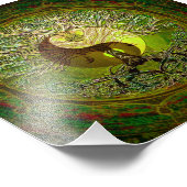 Impression Photo Yin Yang vert avec arbre de vie (Coin)