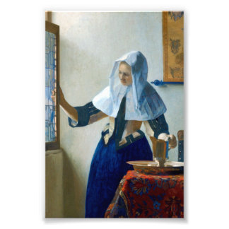 Impression Photo Young Woman with a Water Pitcher by Vermeer