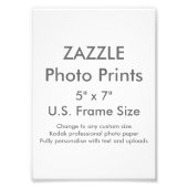 Impression photo Zazzle Custom 5" x 7" (format de (Devant)