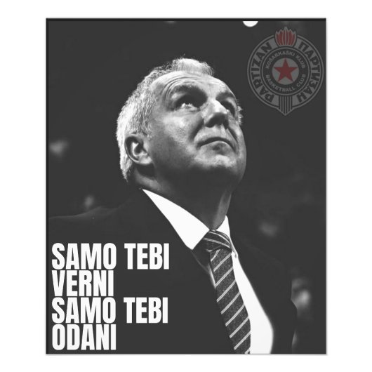 Impression Photo Zeljko Obradovic ZOC Partizan (Devant)