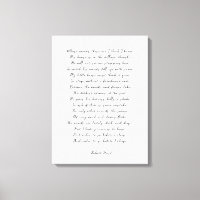 Impression poème personnalisée sur une toile