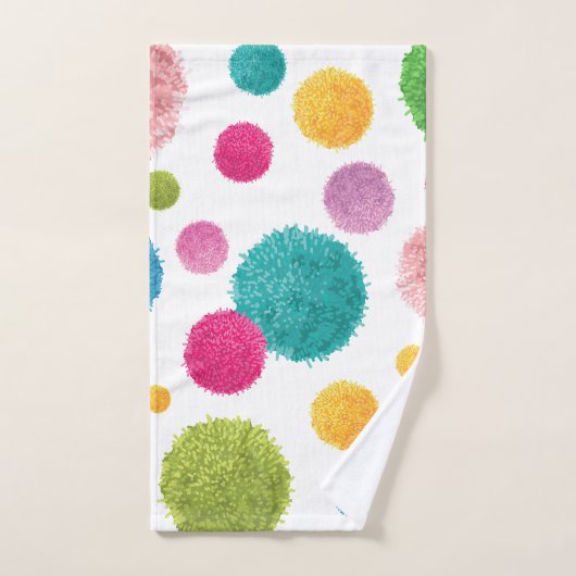 Impression Pom Pom Coloré (Serviette à main)