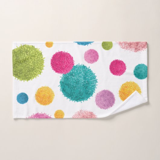 Impression Pom Pom Coloré (Serviette à main)