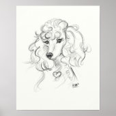 Impression Poodle Art | Art esquisse (Devant)