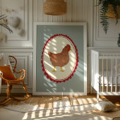 Impression pour chambre de bébé rustique Poulet de