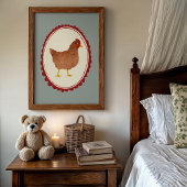 Impression pour chambre de bébé rustique Poulet de