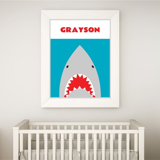 Impression pour chambre d'enfant requin minimalist