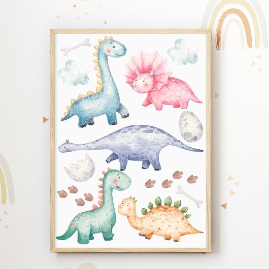 Impression pour chambre d'enfants avec dinosaures