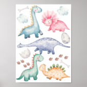 Impression pour chambre d'enfants avec dinosaures (Devant)