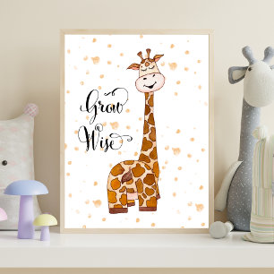 Impression pour nurserie de girafe bébé Croître av