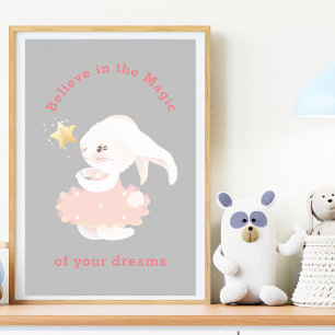 Impression pour nurserie de lapin fantaisiste Croi