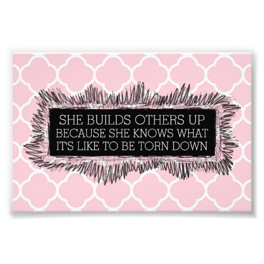 Impression Quatrefoil rose Inspirant (Devant)