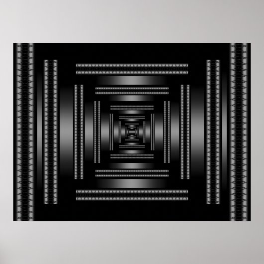 Impression Rectangle Vision Noir Abstrait (Devant)