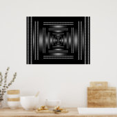 Impression Rectangle Vision Noir Abstrait (Cuisine)