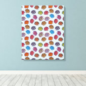 Impression Rose pointillée, Modèle Floral Moderne (Insitu (Plancher de Bois))