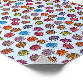 Impression Rose pointillée, Modèle Floral Moderne (Coin)