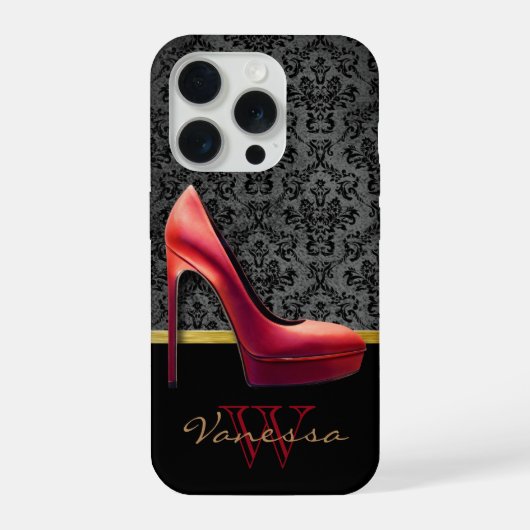 Impression Rouge Haut talon et Damas avec Monogram (Verso)