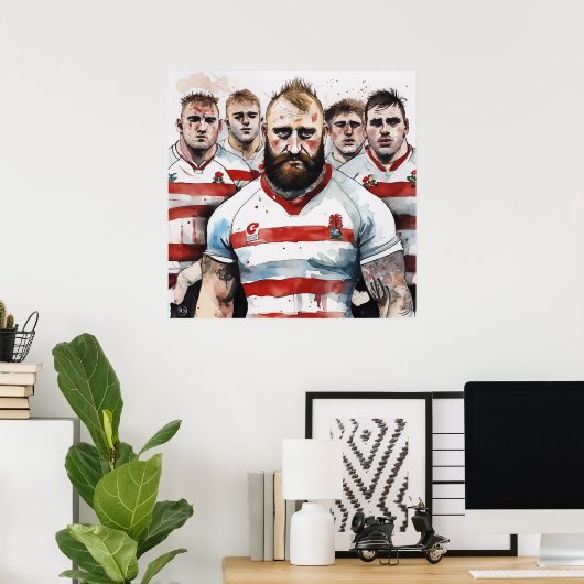 Impression Rugby Art Anglais (Bureau à domicile)