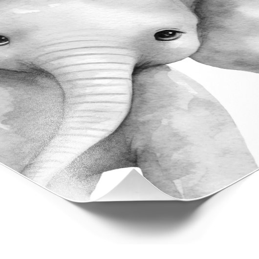 Impression Safari Animaux Bébé Noir et Blanc (Coin)