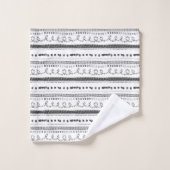 Impression scandinave à main noire et blanche (Gant de toilette)