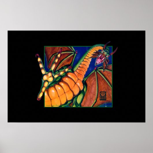 Impression Shivan Dragon en noir (Devant)