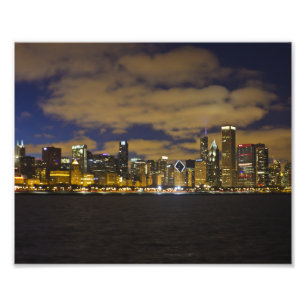 Impression Skyline de nuit de Chicago