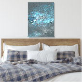 Impression Stretched.canvas en bleu et vert. (Insitu(Chambre))