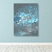 Impression Stretched.canvas en bleu et vert. (Insitu (Plancher de Bois))